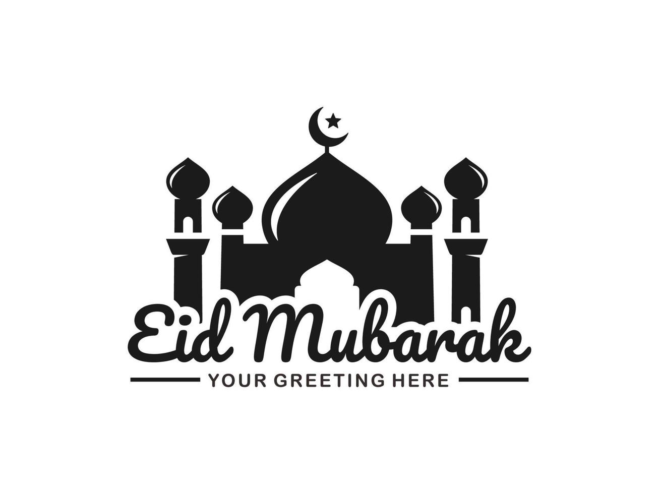 Eid mubarak logo design vector