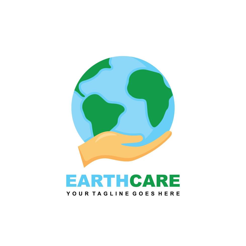 Save the earth logo design vector