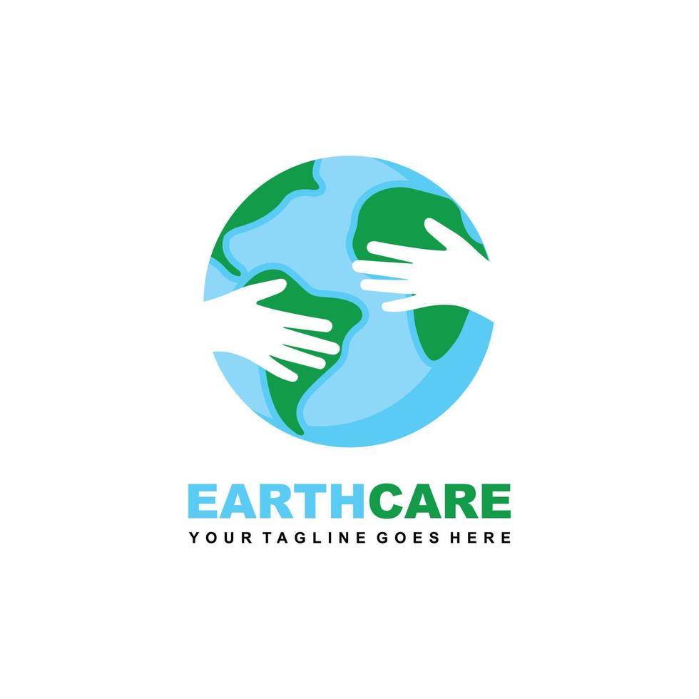 Save the earth logo design vector