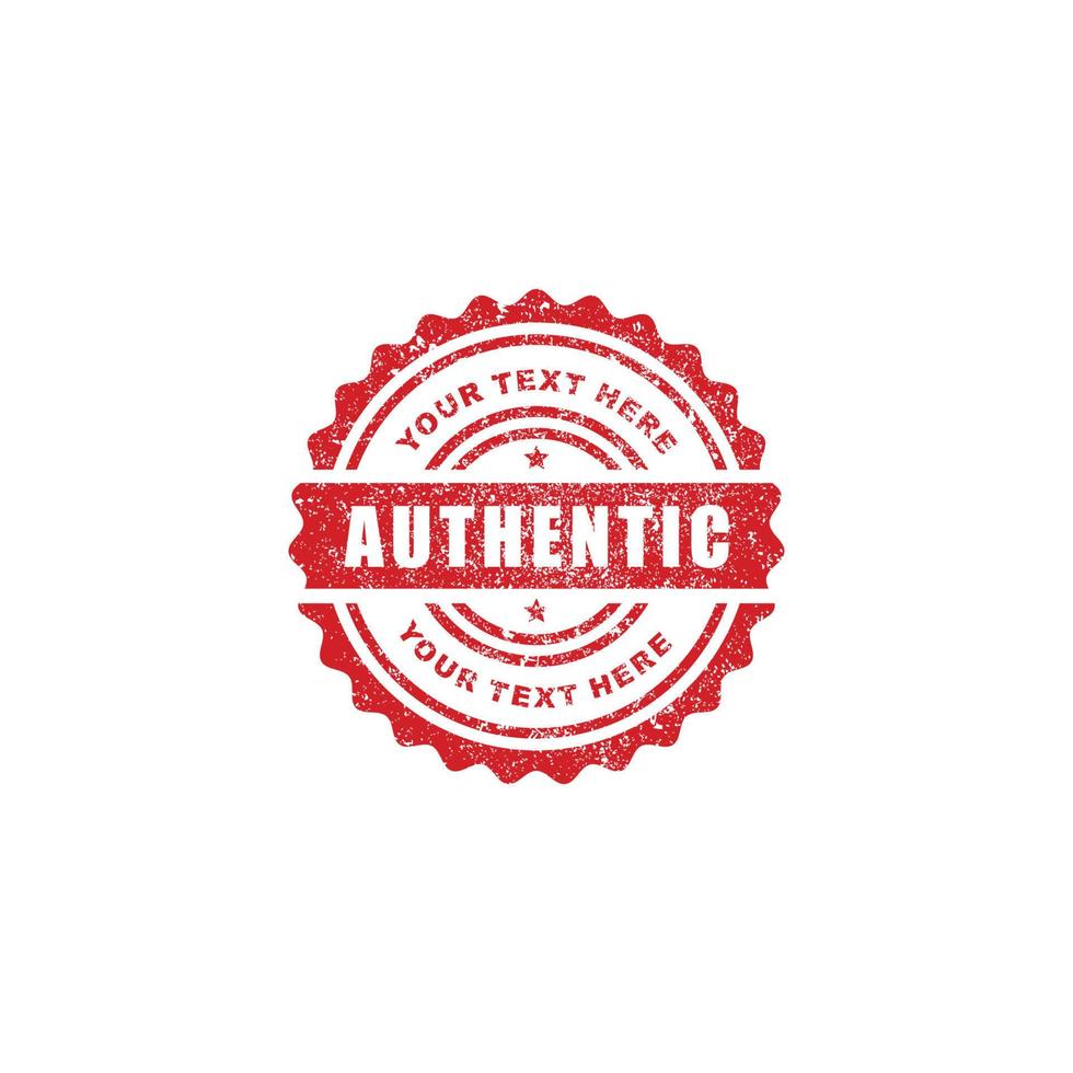 Authentic grunge stamp seal icon vector
