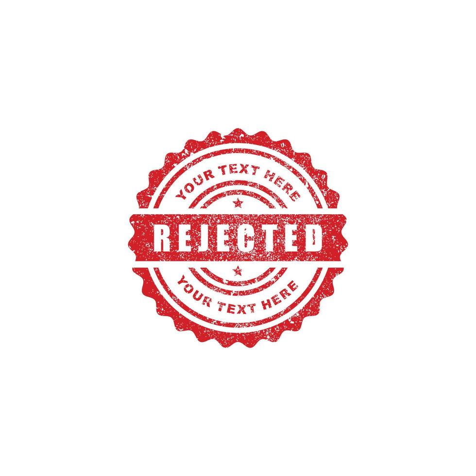 Rejected grunge stamp seal icon vector
