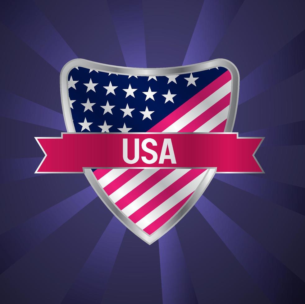 veterans day shild with us flag vector