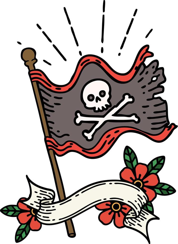 Premium Vector  Skull and crossbones vector illustration jolly roger  pirate vector flag