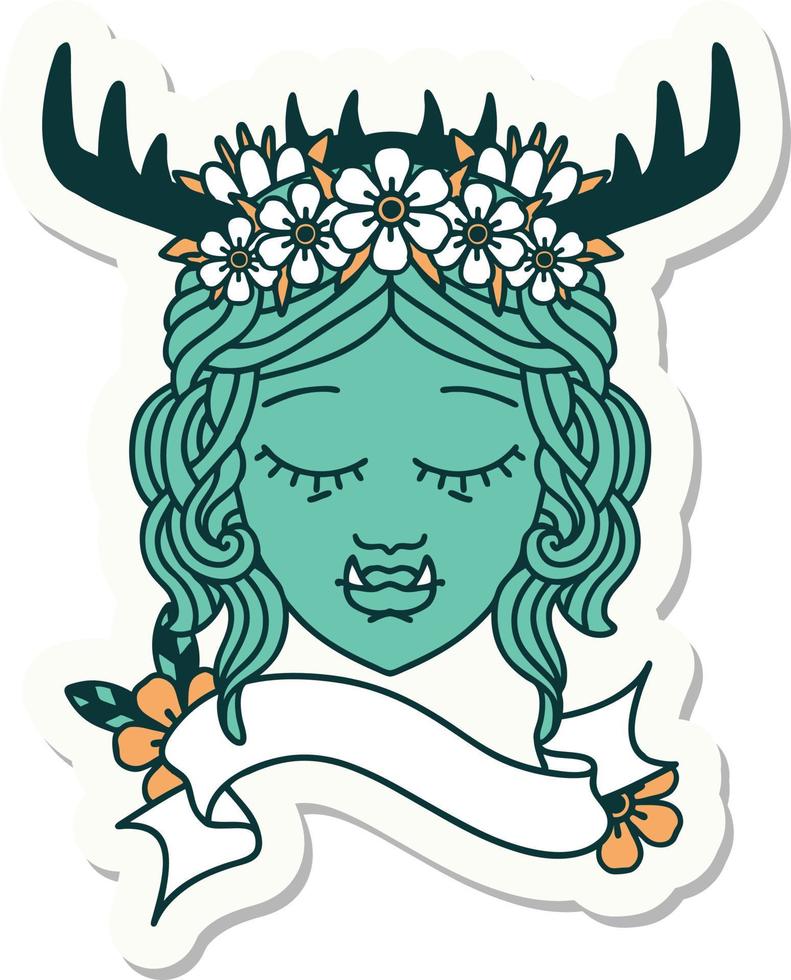 sticker of a orc druid character face vector