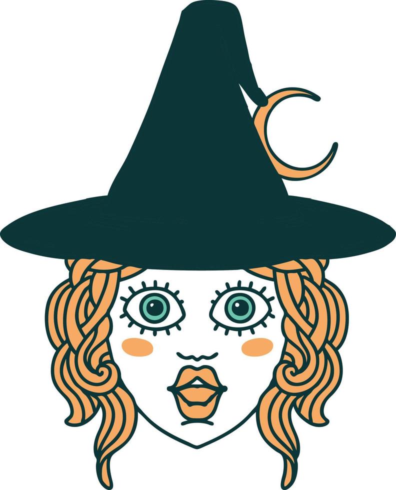 Retro Tattoo Style human mage character vector