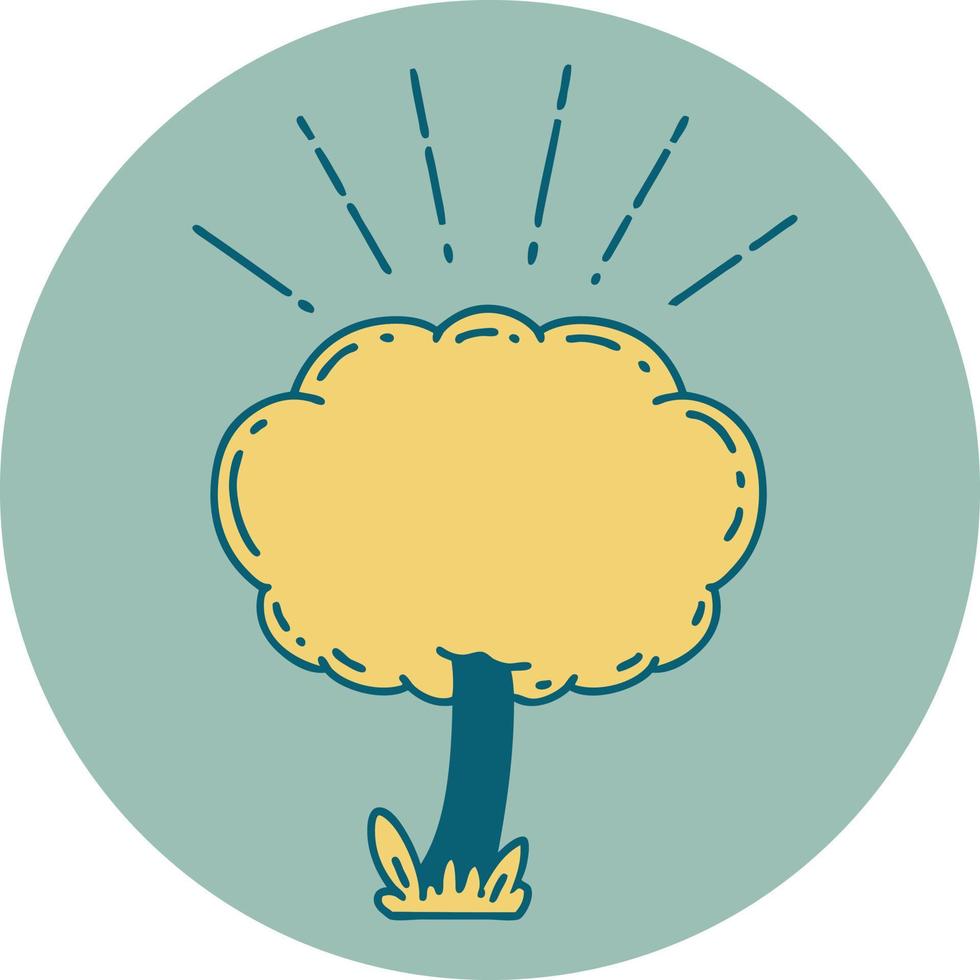 icon of a tattoo style tree vector