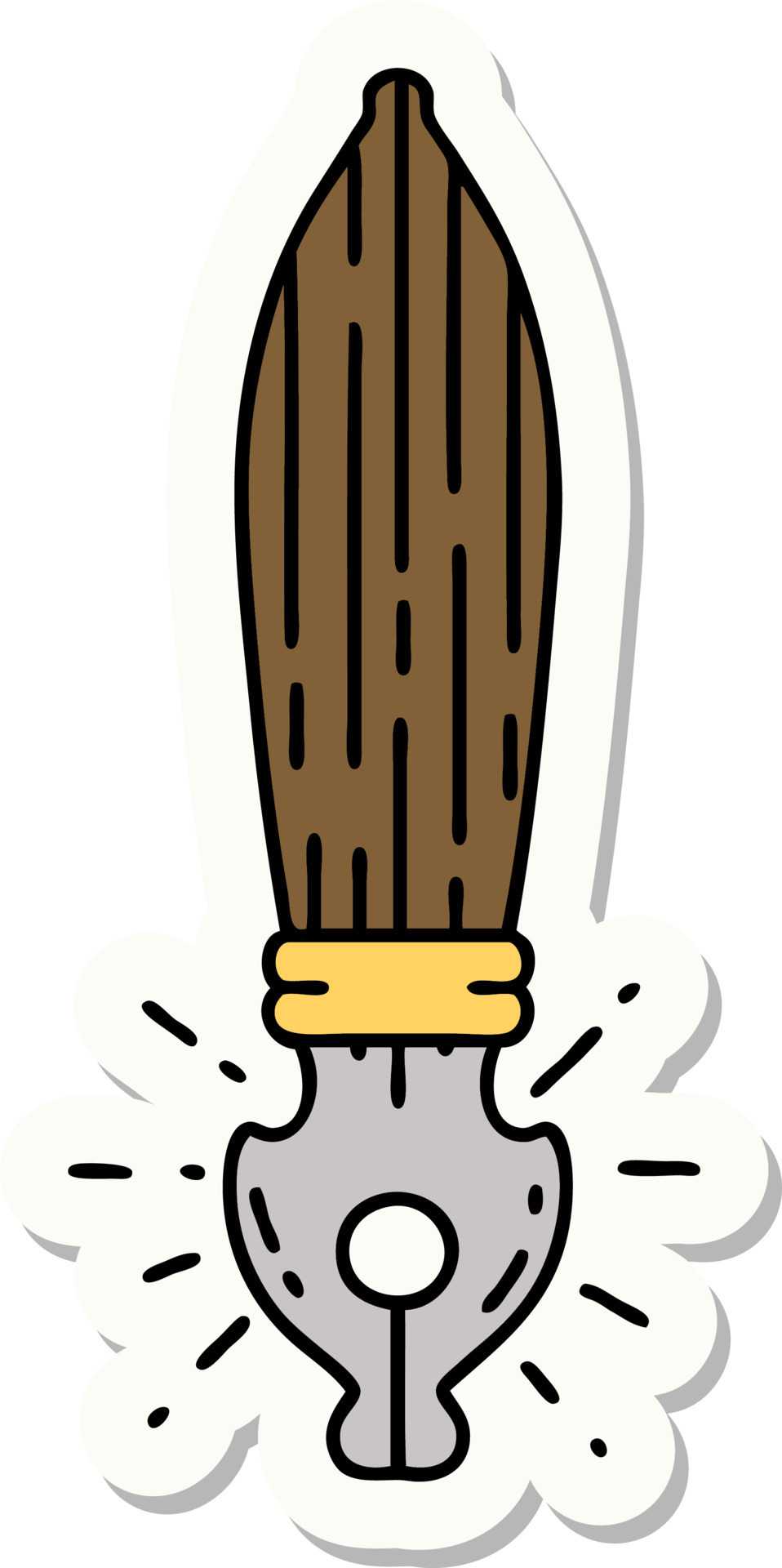 sticker of a tattoo style fountain pen 12102245 Vector Art at Vecteezy