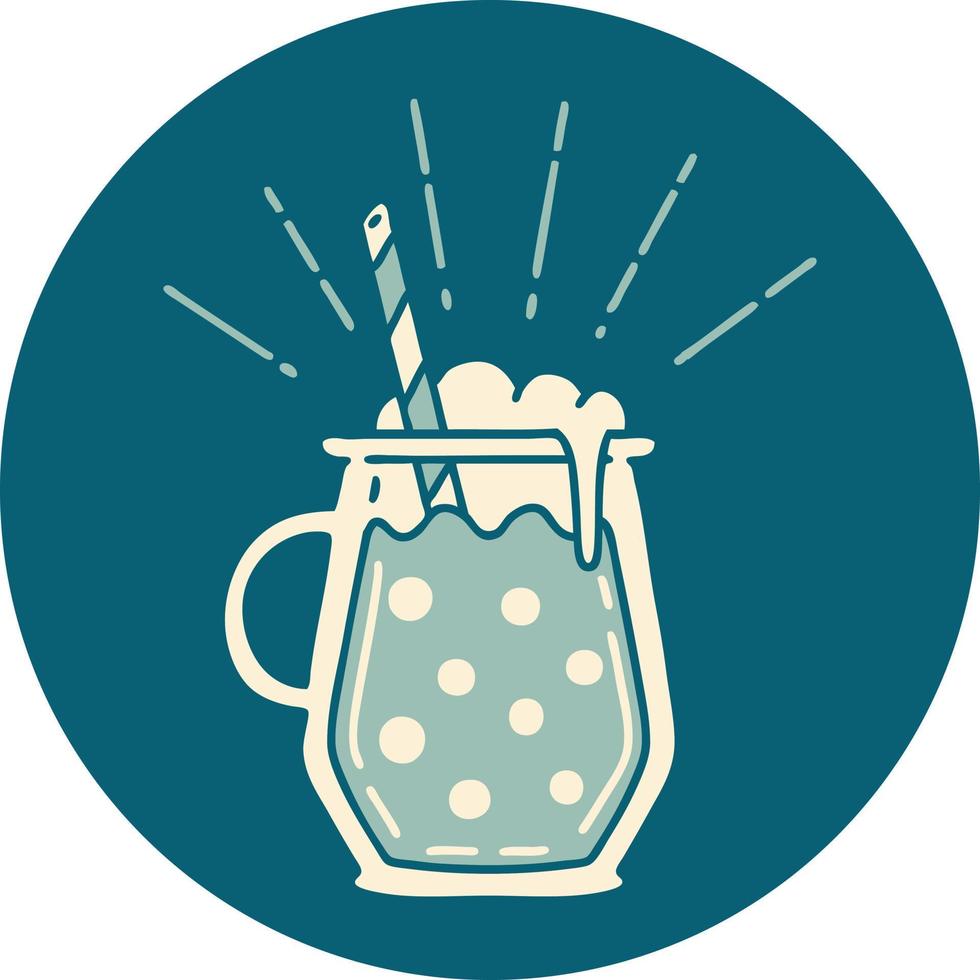 icon of a tattoo style ginger beer vector