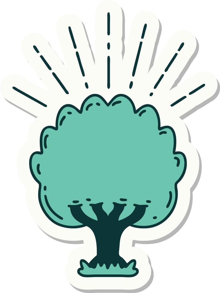 sticker of a tattoo style tree vector