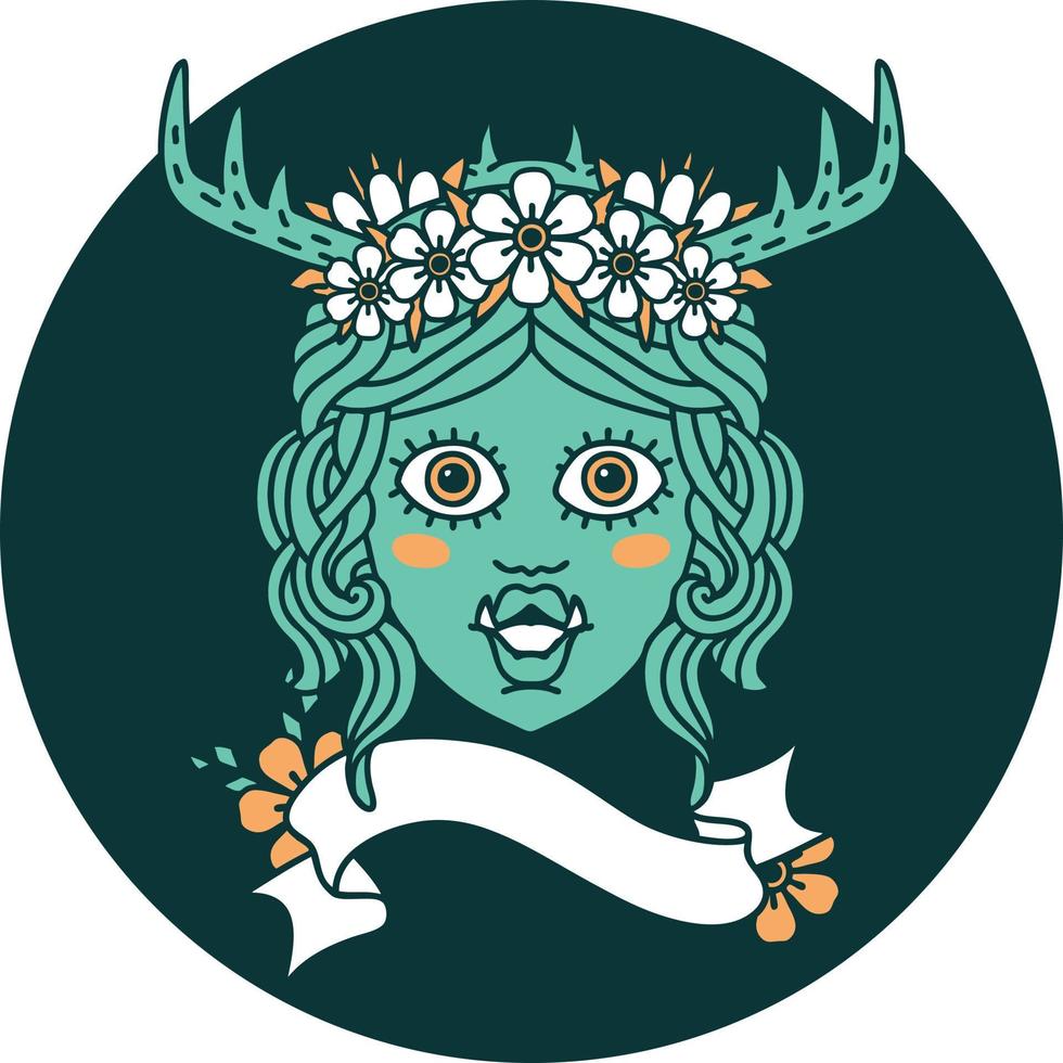 icon of orc druid character face vector