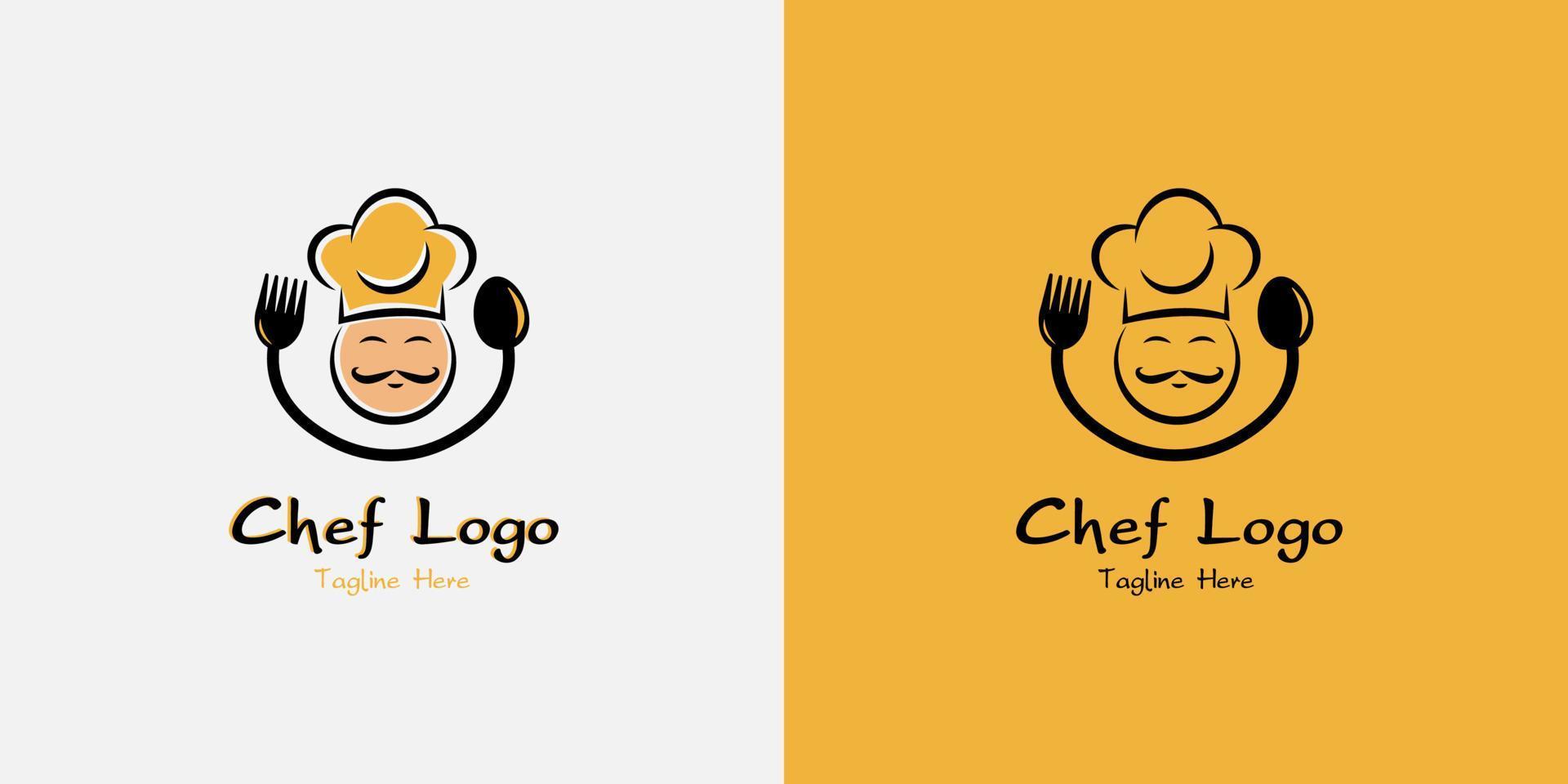 plantilla de diseño de logotipo de restaurante de chef vector