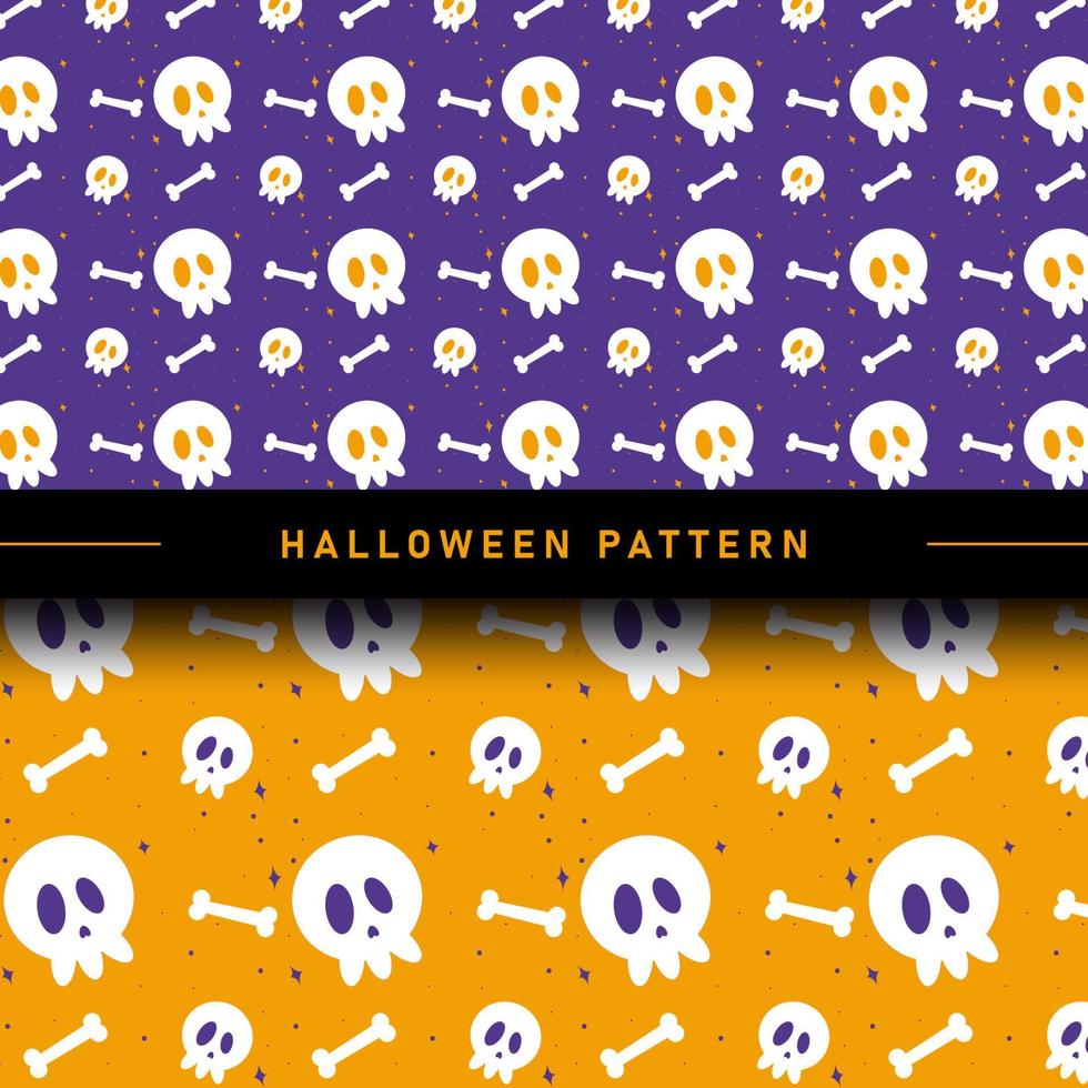 colección de patrones de halloween de diseño plano vector