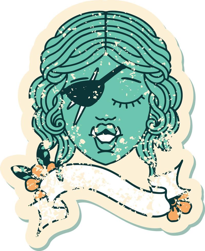 orc rogue character face illustration vector