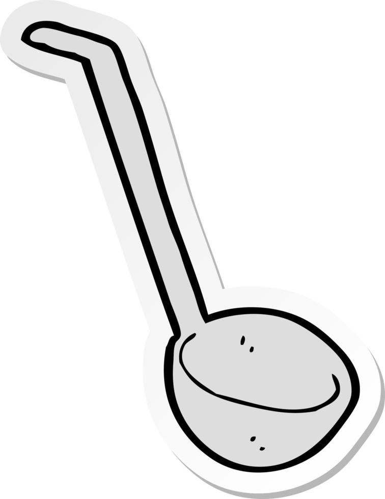 sticker of a cartoon ladle vector