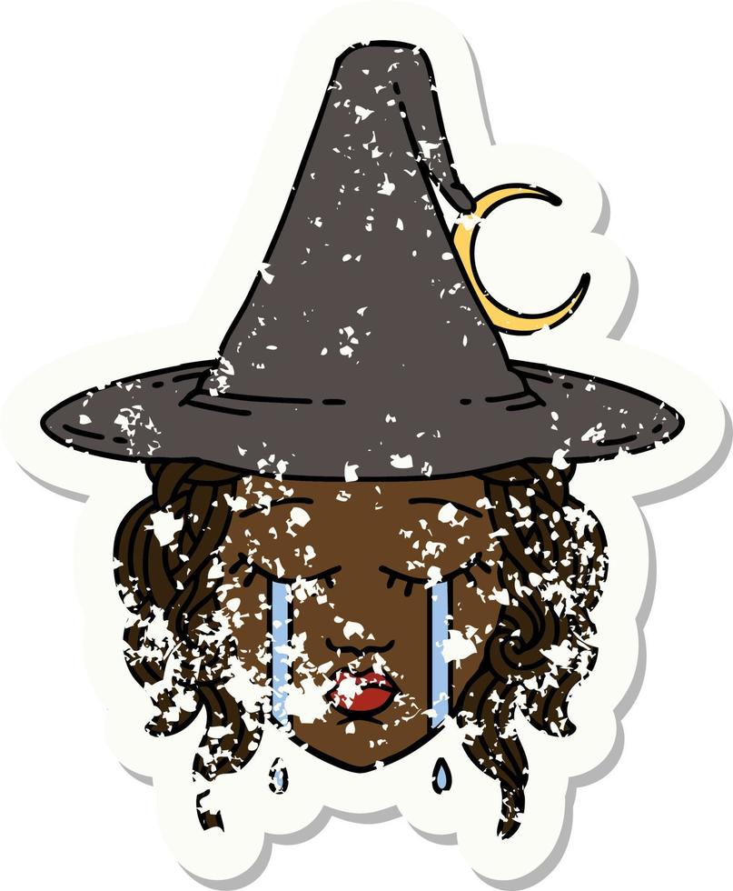 crying human witch character illustration vector