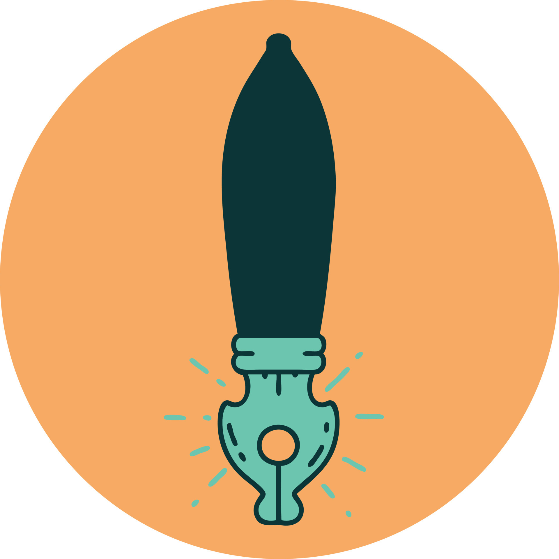 icon of tattoo style fountain pen 12103806 Vector Art at Vecteezy