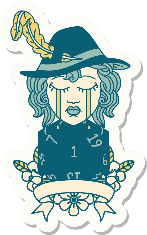 human bard character face sticker vector