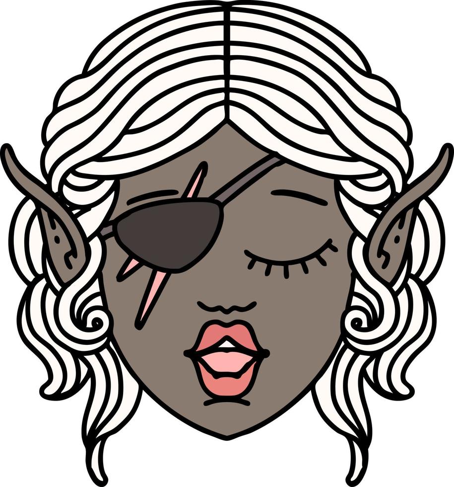 elf rogue character face illustration vector