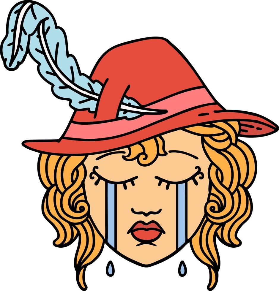 crying human bard illustration vector