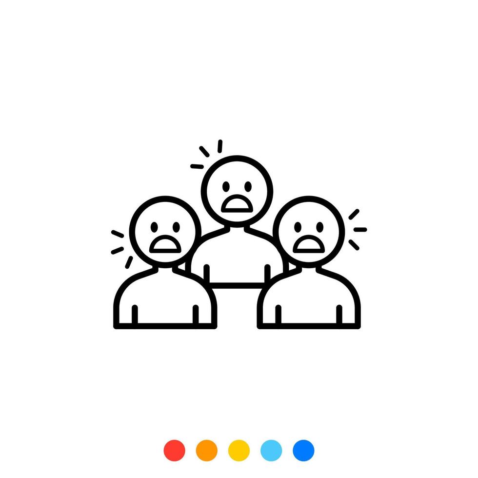 A group of people who are talking loudly, Icon, Vector and Illustration.