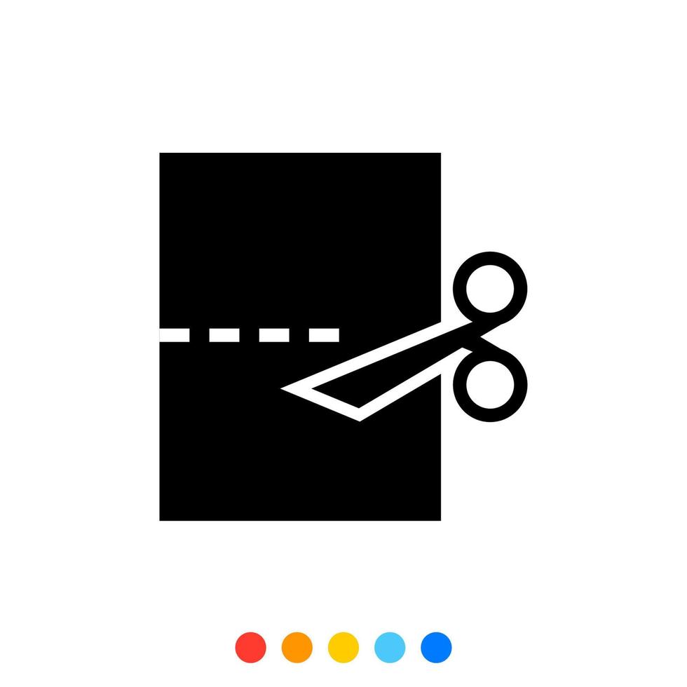 Cut Paper Glyph icon, Vector and Illustration.