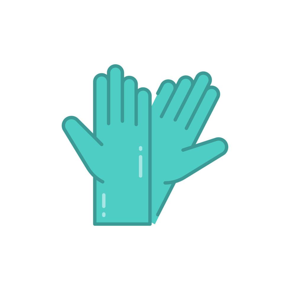 Medical rubber gloves Flat icon, Vector. vector