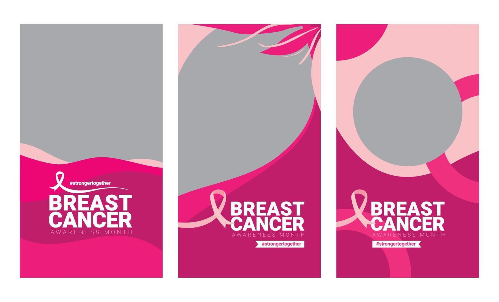 Breast cancer awareness month social media template vector