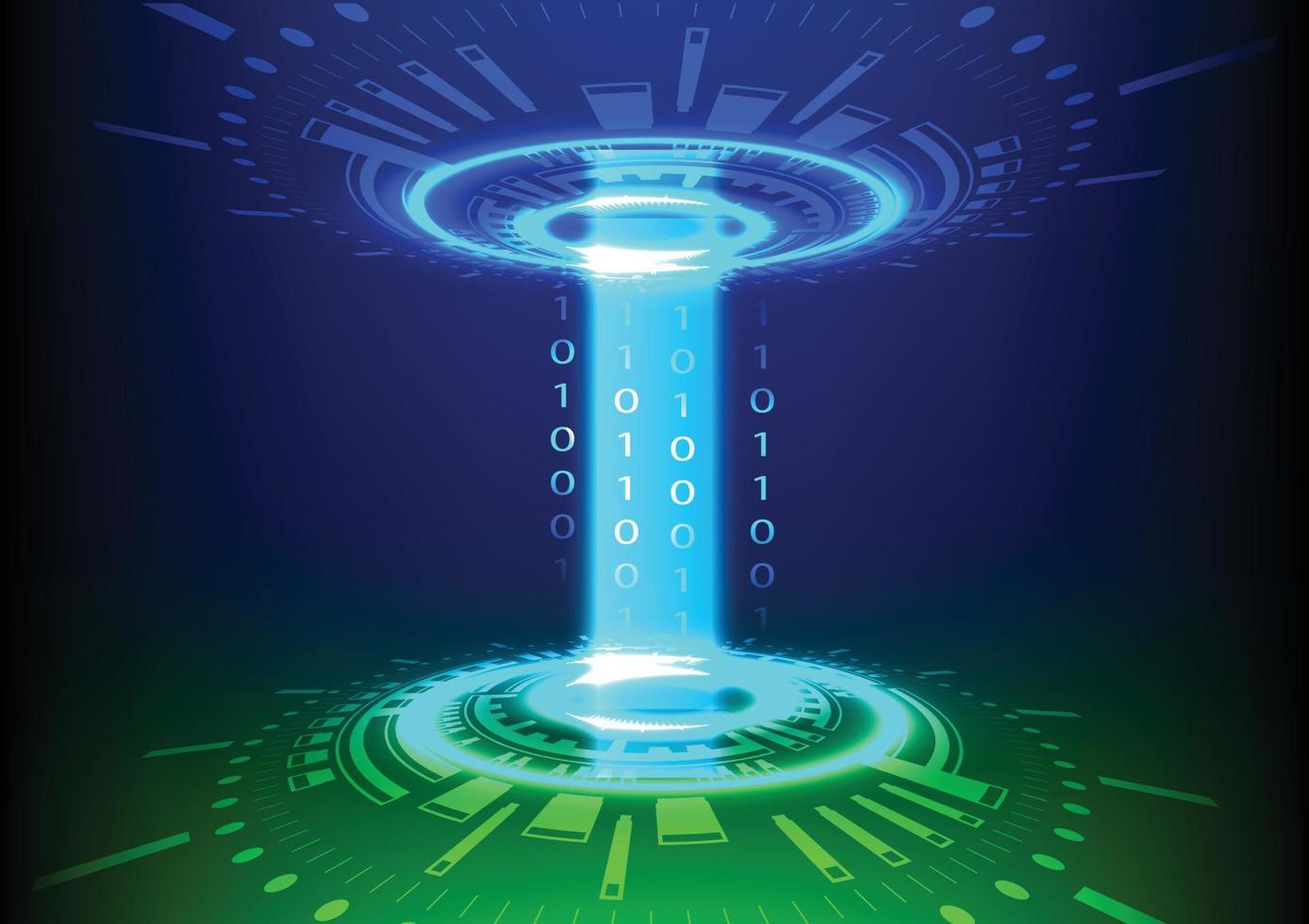 Ilustración de vector de comunicaciones de red de conexión de circuito circular de tecnología hitech