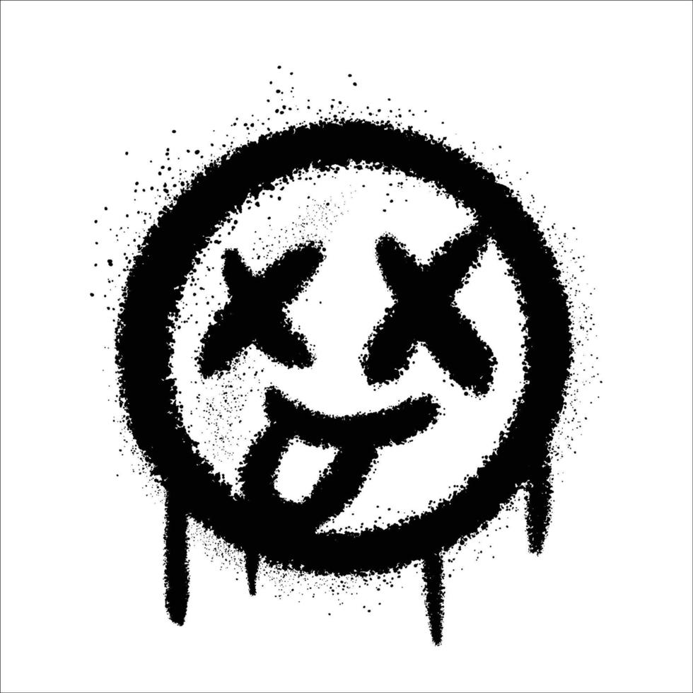 Graffiti spray paint Mocking Emoticon Isolated Vector Illustration