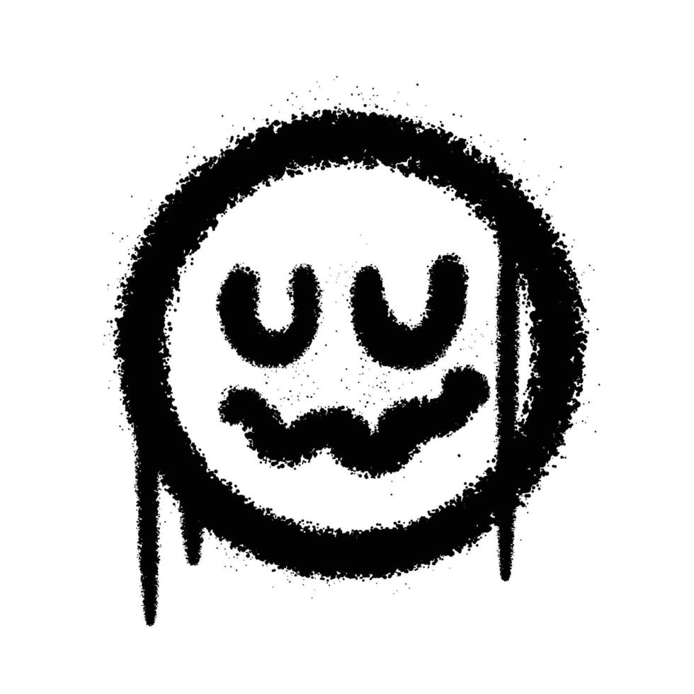 Graffiti Spray Paint Sad Face Emoticon Isolated Vector Illustration