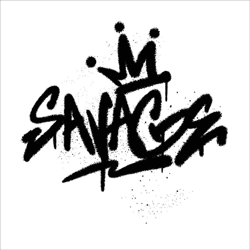 Graffiti spray paint Word Savage Isolated Vector Illustration