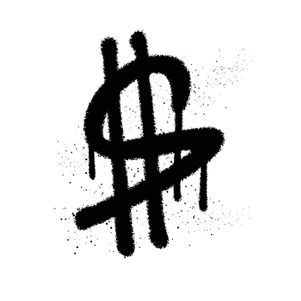 Graffiti Spray Paint Money Sign Isolated Vector Illustration