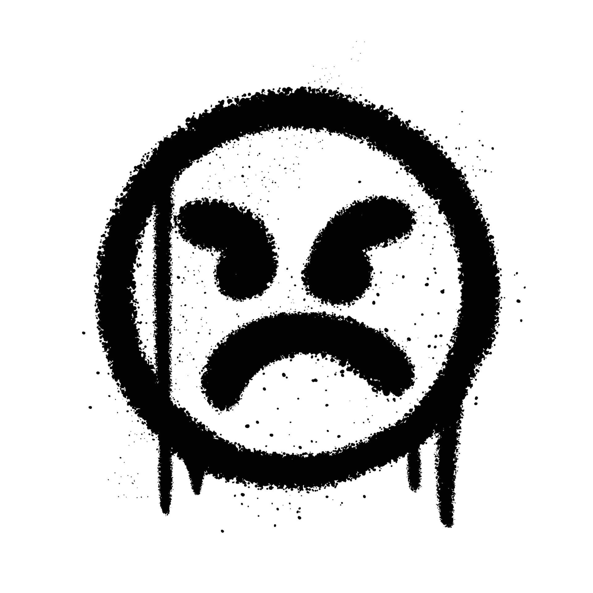 Graffiti Spray Paint Angry Face Emoticon Isolated Vector Illustration ...