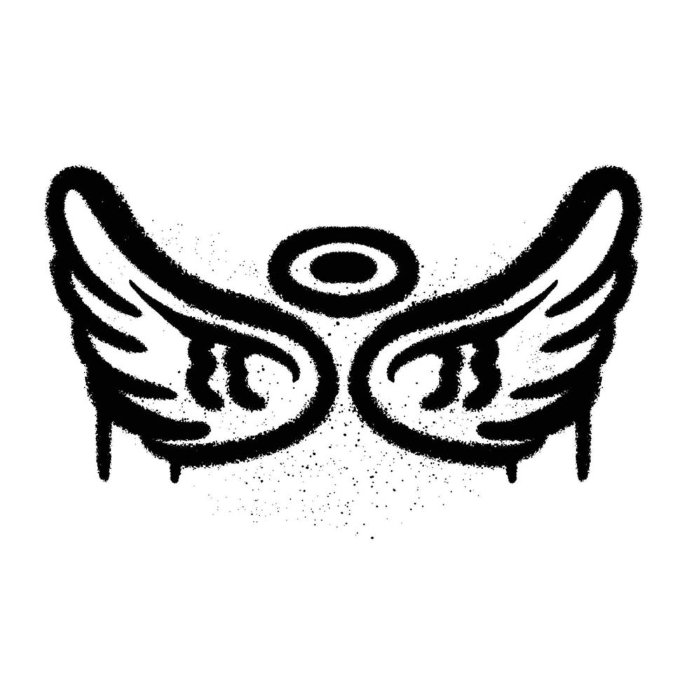 Graffiti Spray Paint Wings Angel Isolated Vector Illustration