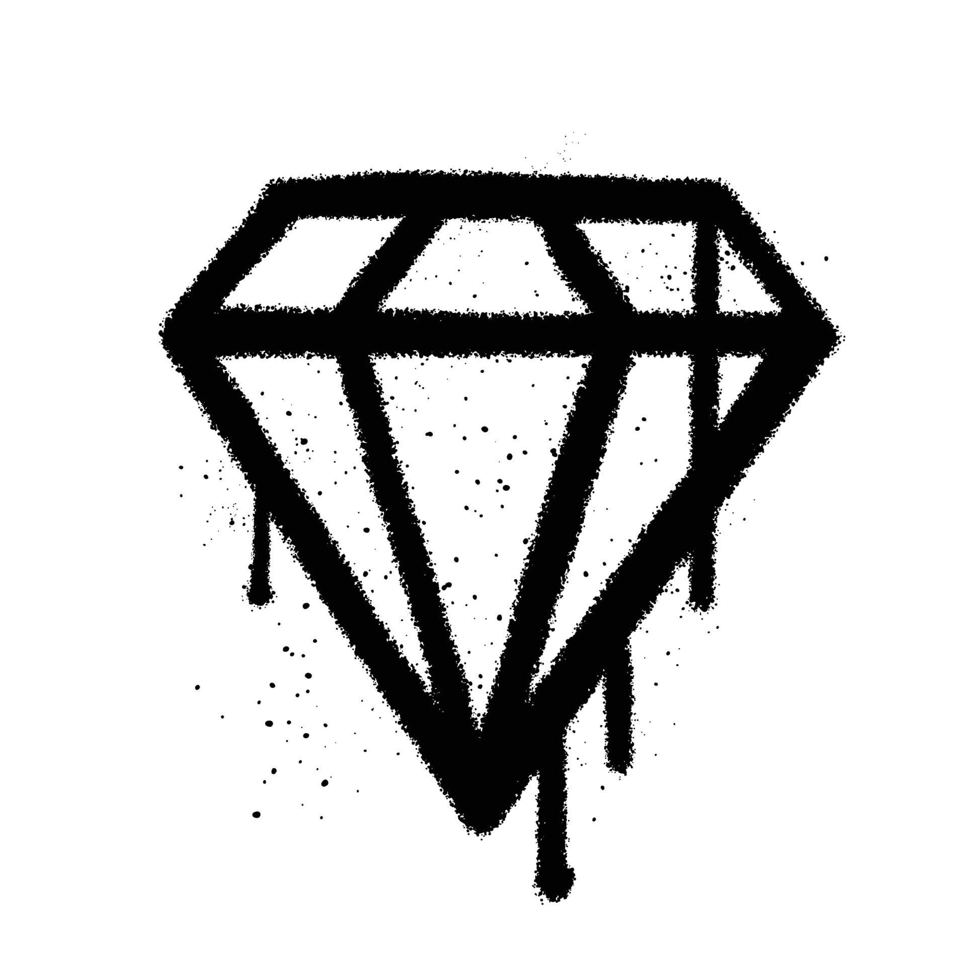 Graffiti Spray Paint Diamond Isolated Vector Illustration 12104220