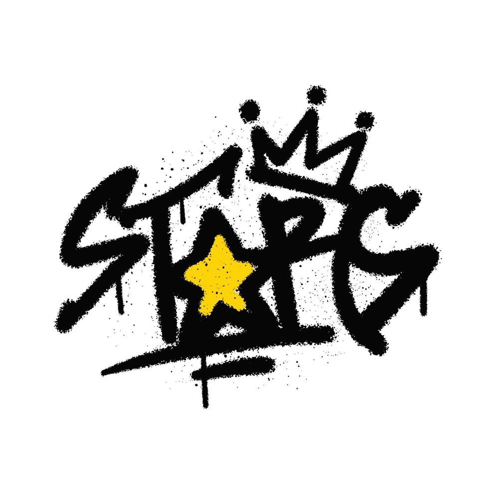 Graffiti spray paint Word Stars Isolated Vector Illustration