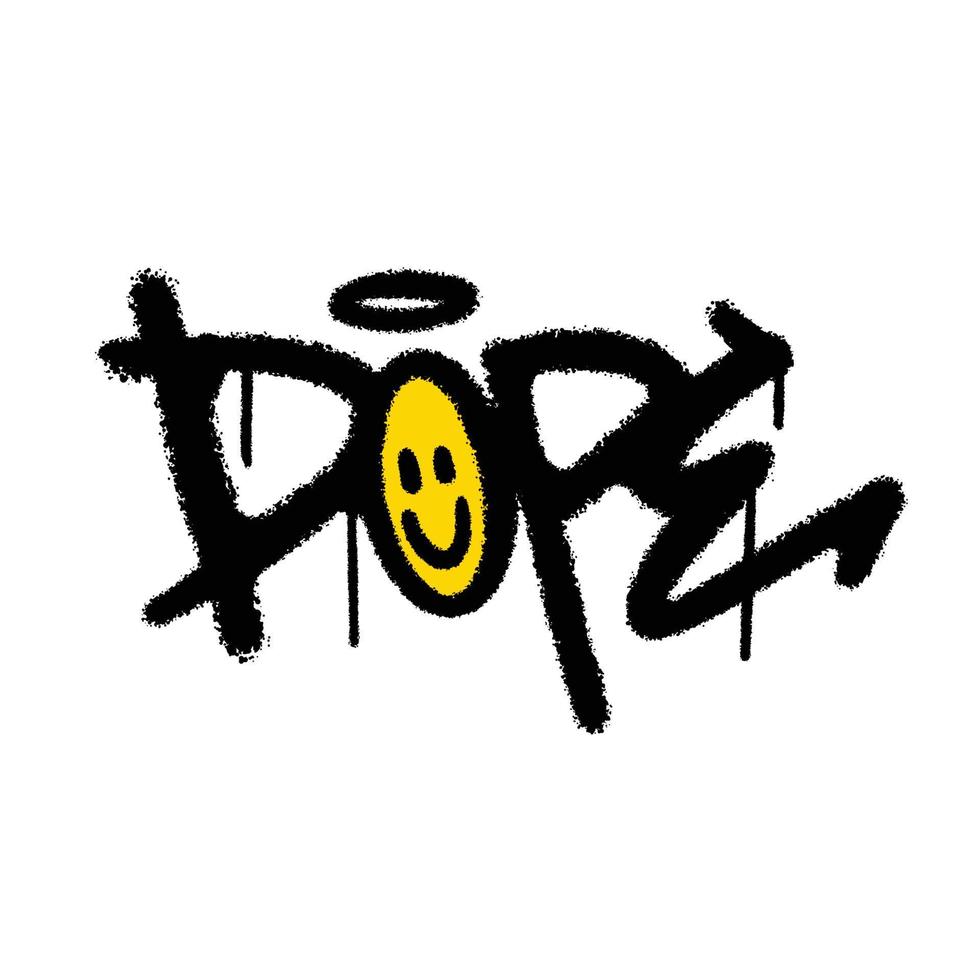 Graffiti spray paint Word Dope Isolated Vector Illustration