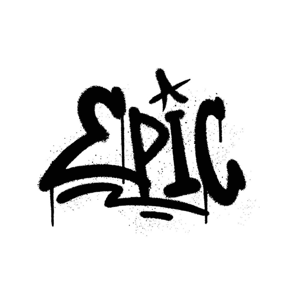 graffiti pintura en aerosol palabra épica ilustración vectorial aislada vector