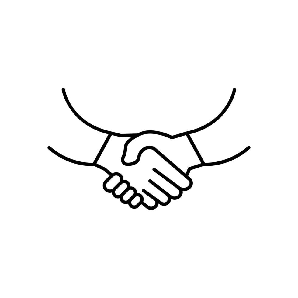 Handshake line icon illustration. Icons related to cooperation, business, deal. simple design editable vector