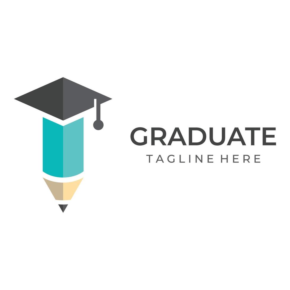 Creative student education logo template design with hat, book, pencil or pen sign.Inspired by graduating students.Logos for universities, colleges of education and schools. vector