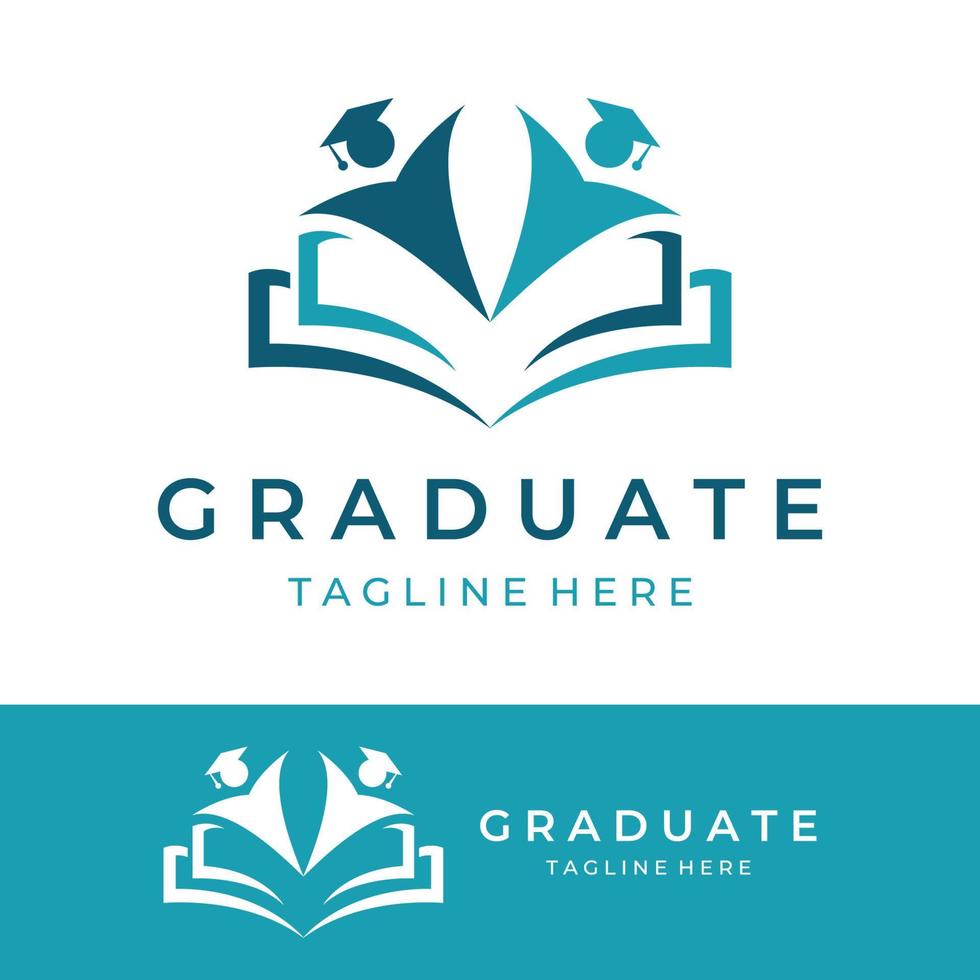 Creative student education logo template design with hat, book, pencil or pen sign.Inspired by graduating students.Logos for universities, colleges of education and schools. vector