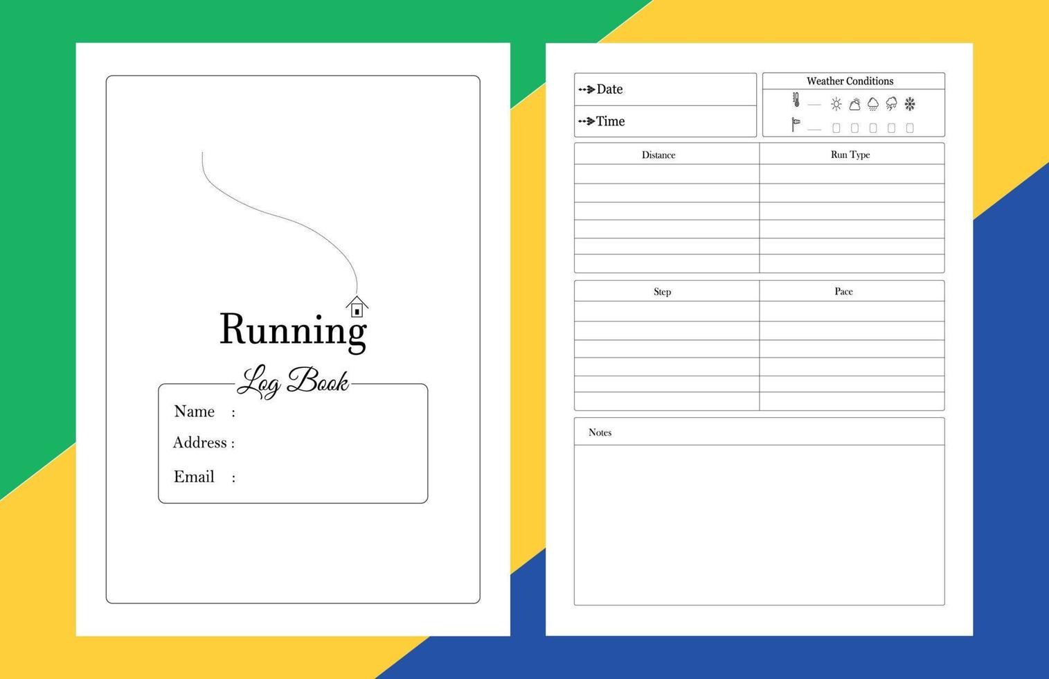 Running Log Book vector