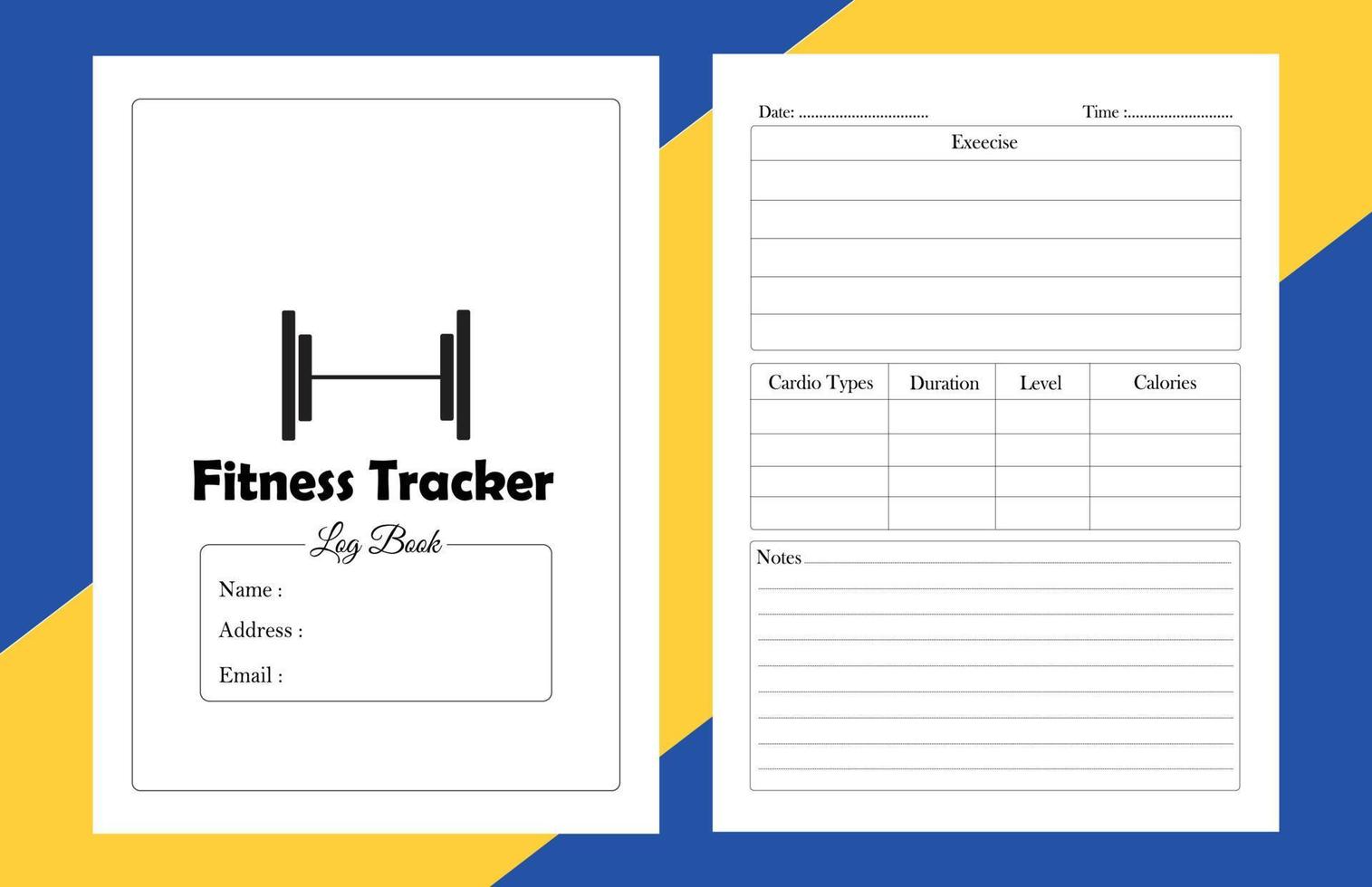 Fitness Tracker Journal vector