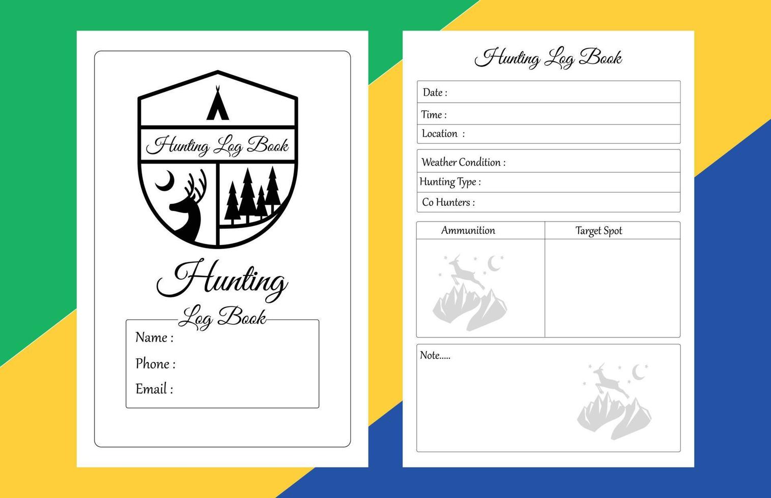 Hunting Log Book vector