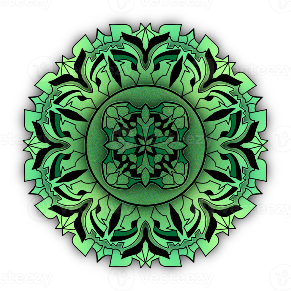 le mandala de la fleur verte png