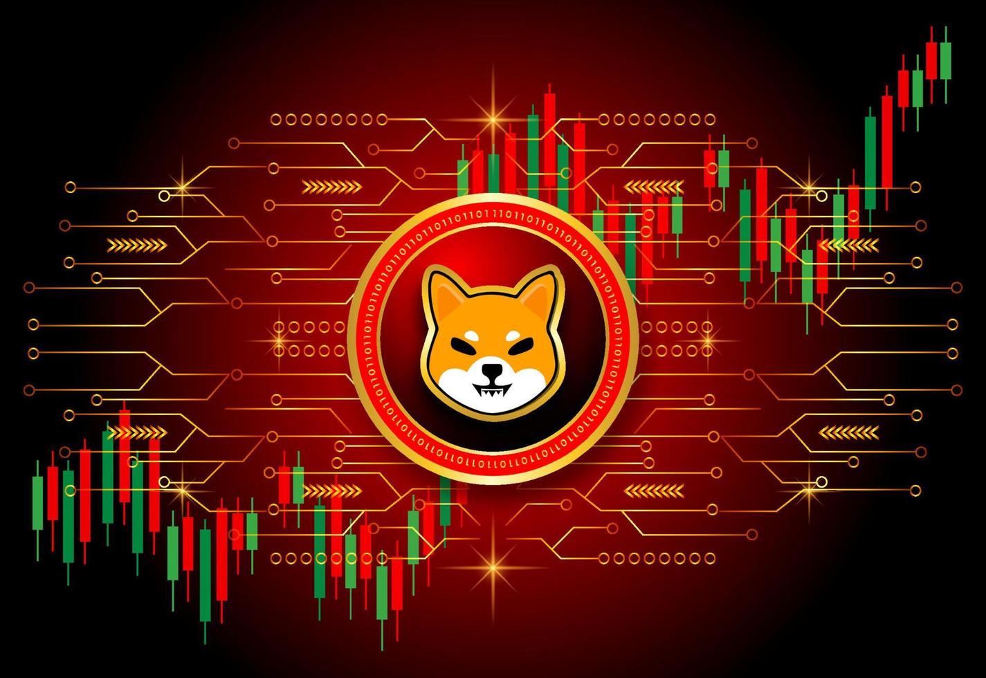 Shiba inu coin cryptocurrency network poster design vector