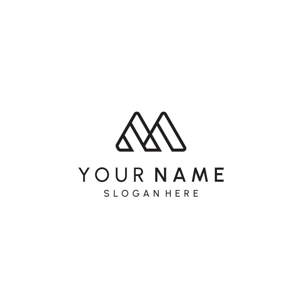 Modern letter M. MM logotype icon design concept Creative minimalist gradient single line logo template isolated on white background. Vector illustration.