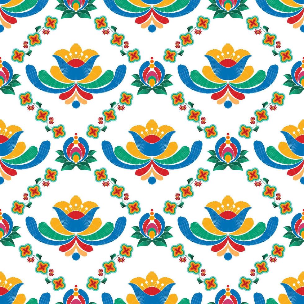 Ikat ethnic seamless pattern home decoration design. Aztec fabric carpet boho mandalas textile decorate wallpaper. Tribal native motif traditional embroidery vector illustrated background