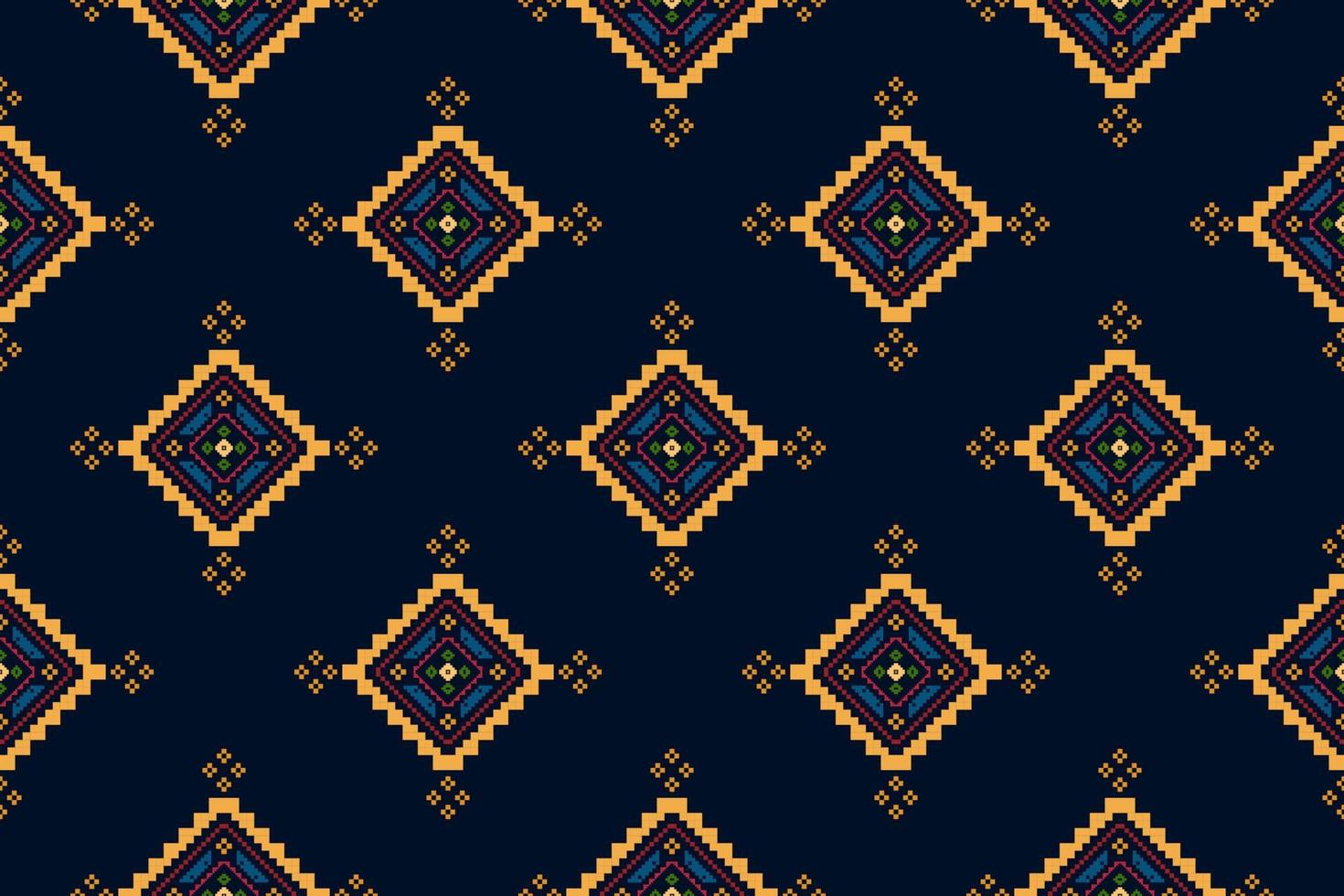 Diseño de decoración del hogar de patrones sin fisuras étnicos ikat. tela azteca alfombra boho mandalas textil decorar papel tapiz. motivo nativo tribal bordado tradicional vector fondo ilustrado