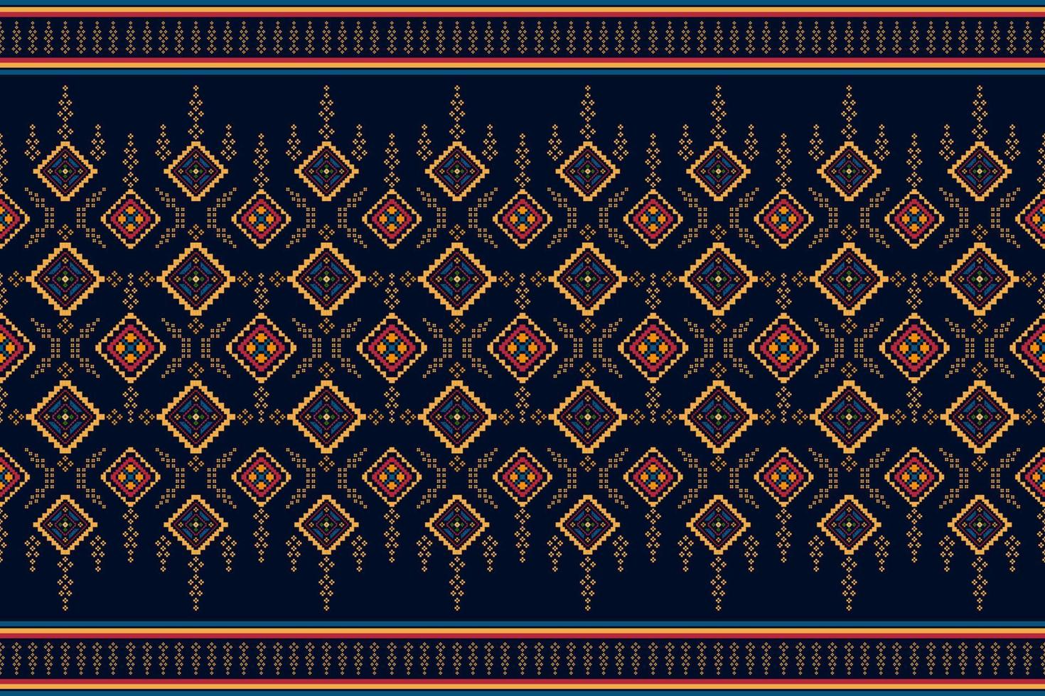 Diseño de decoración del hogar de patrones sin fisuras étnicos ikat. tela azteca alfombra boho mandalas textil decorar papel tapiz. motivo nativo tribal bordado tradicional vector fondo ilustrado